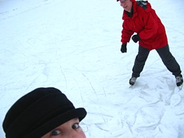 Ice skating. We didn't even fall once!